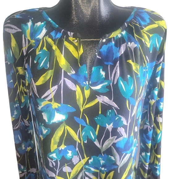 The Limited Colorful Floral Print Long Sleeve Blouse M - Picture 2 of 7